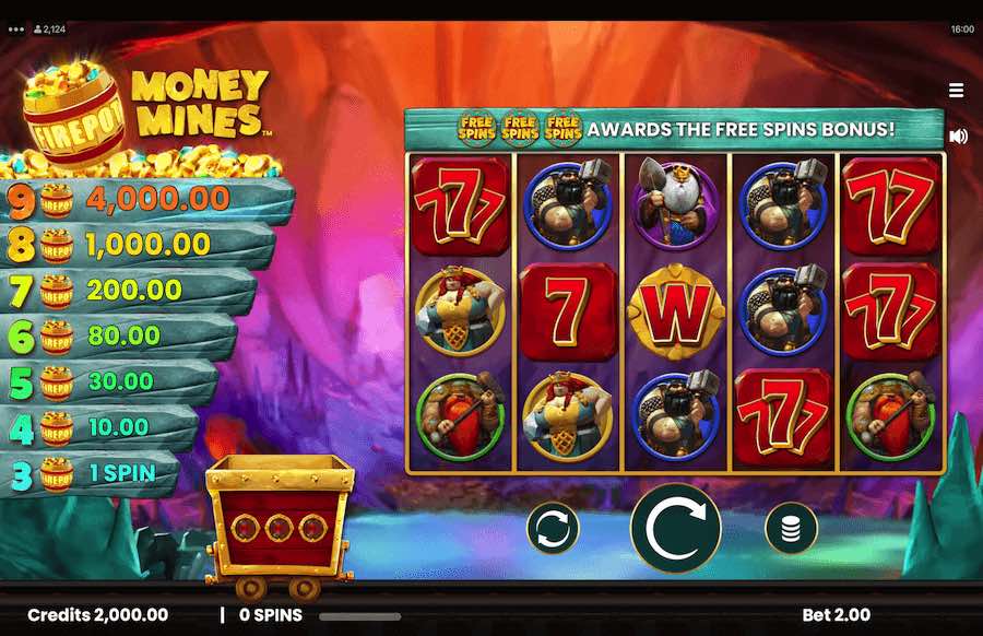 Play With 5 Reels, 20 Fixed Paylines And Win Up To 2,000x Your Bet In Money Mined Online Slot From Provider Buck Stakes Entertainment