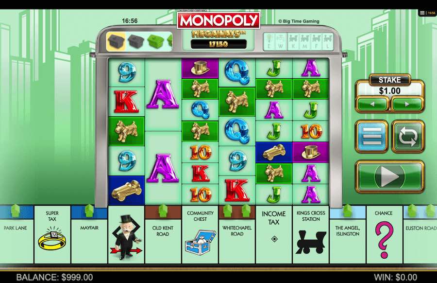 Monopoly Megaways Slot Base Game