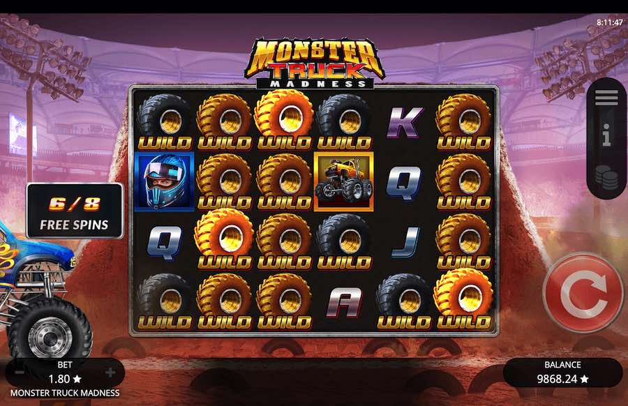 Land A Minimum Of 3 Scatter Symbols To Trigger The Free Spins Feature On Monster Truck Madness Video Slot