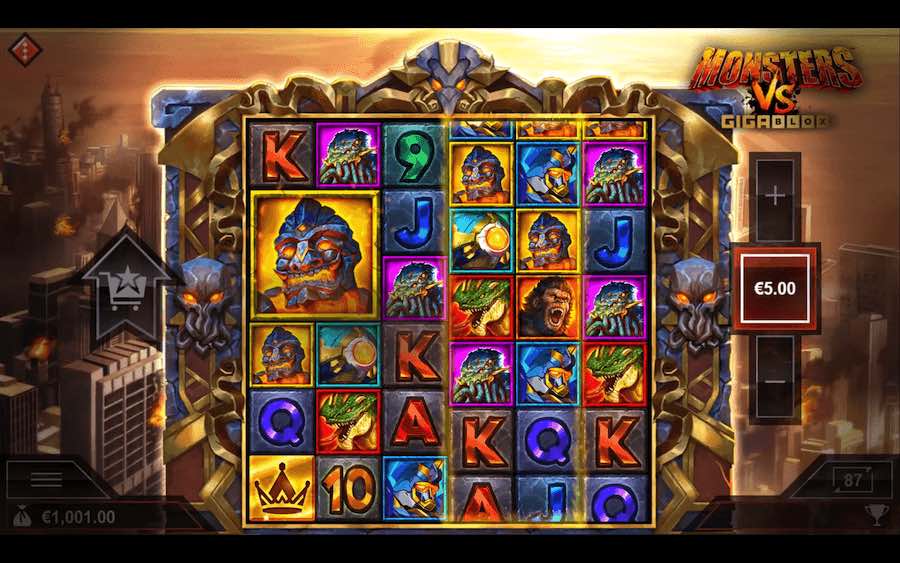 Enter A World Of Huge Creatures In The Monsters Vs Gigablox Slot