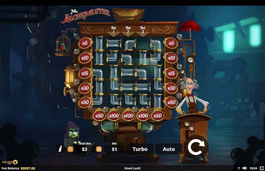 Play With A Unique Pay System On The Mr Alchemister Online Slot From Lady Luck Games