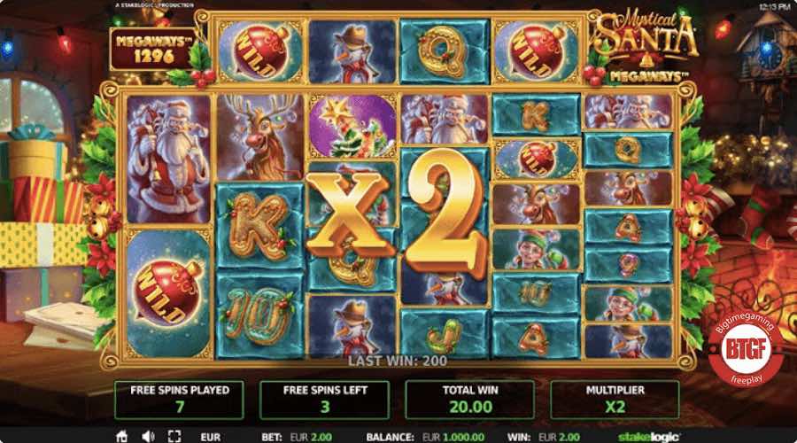 Play With An Unlimited Win Multiplier In The Free Spins Feature On Mystical Santa Megaways Slot