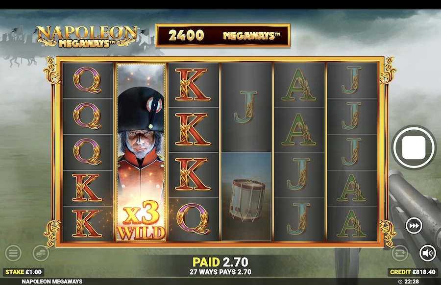 Napoleon Megaways slot free spins feature