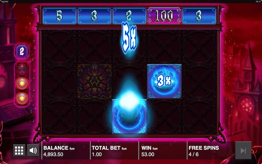 Land 3 Or More Orb Scatter Symbols To Trigger The Free Spins Feature On Nightfall Video Slot