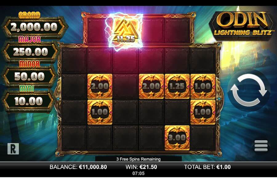 Odin Lightning Blitz Slot Free Spins Feature