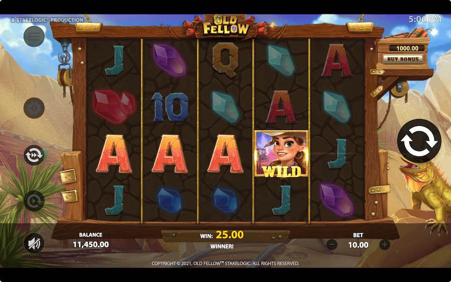 Play Across 5 Reels And 20 Fixed Paylines On Old Fellow Slot From Game Provider Stakelogic