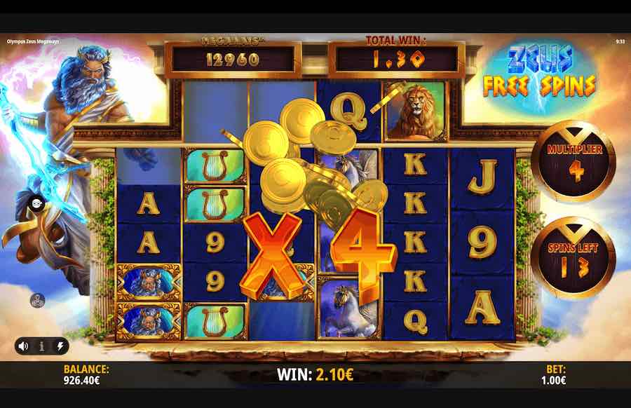 Olympus Zeus Megaways Slot Free Spins Feature 