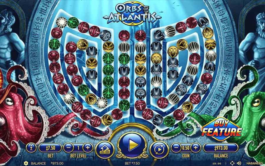 Play With The Cluster Pays Mechanic And Win Up To 60,000x Your Bet On Habanero's Orbs Of Atlantis Online Slot