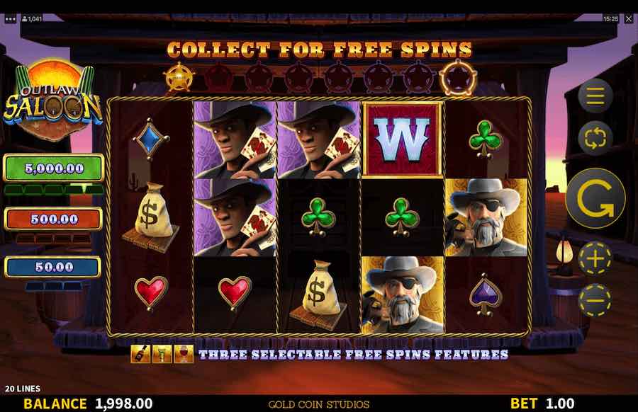 Win Up To 5,000x Your Bet In The Outlaw Saloon Online Slot From Gold Coin Studios