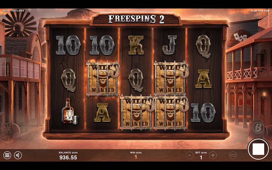 Land 3, 4, Or 5 Scatter Symbols On Outlaws To Trigger The Free Spins Feature