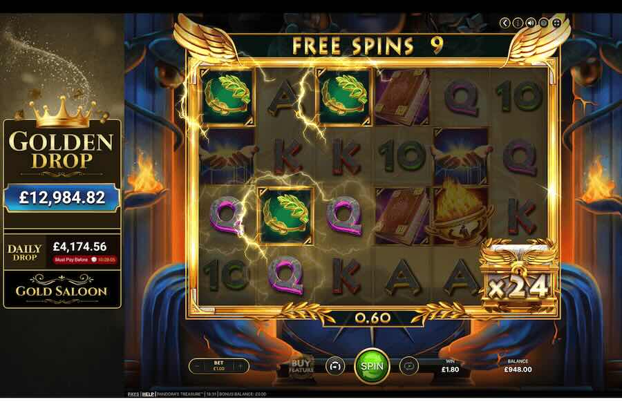 Pandora's Treasure Slot Free Spins Feature