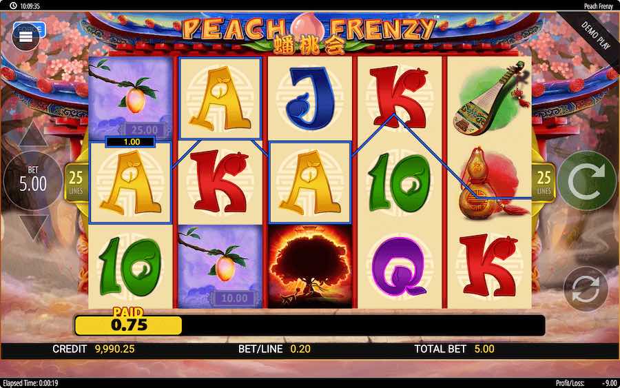 Play With 25 Fixed Paylines On Blueprint Gaming's Peach Frenzy Slot