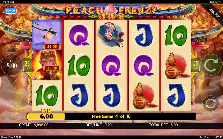 Land The Monkey Symbol During The Free Spins Feature On Peach Frenzy Slot To Win Any Cash Values That Are Present On The Reels