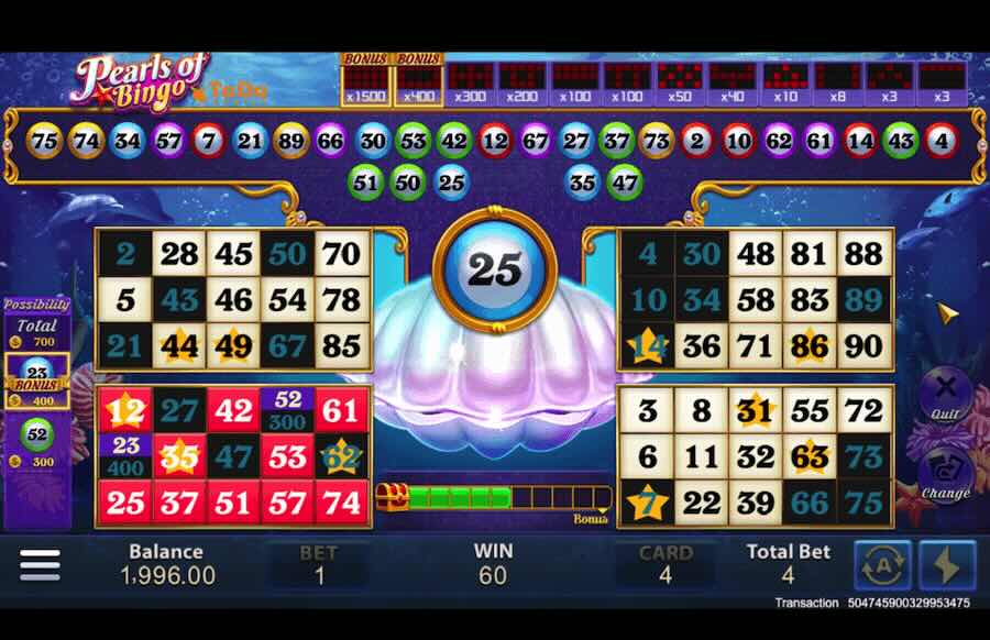 Pearls Of Bingo Bonus Feature