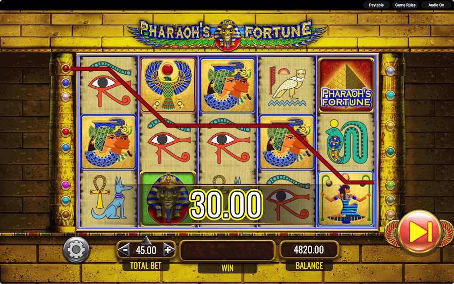 Landing 3 Or More Scatter Symbols In The Base Game Will Trigger The Free Spins Feature On Pharaohs Fortune Video Slot