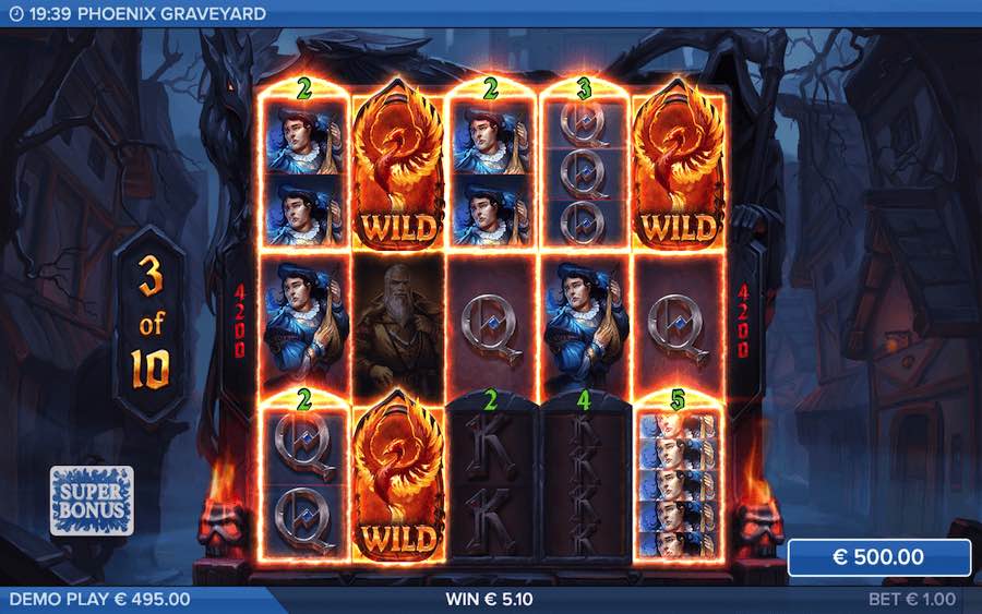 Spin 3 Or More Of The Bonus Symbols In View To Trigger The Free Spins Feature On Phoenix Graveyard Video Slot