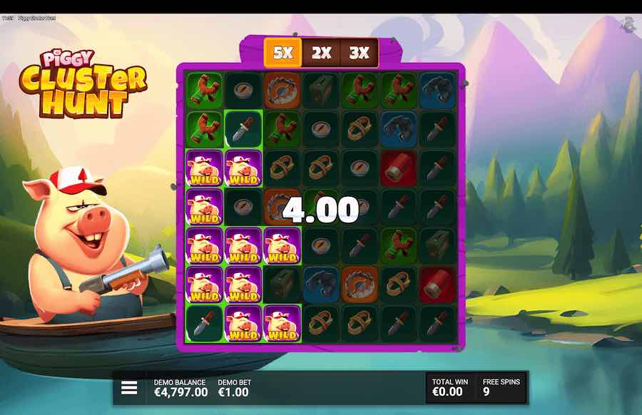 Piggy Cluster Hunt Slot Free Spins Feature 