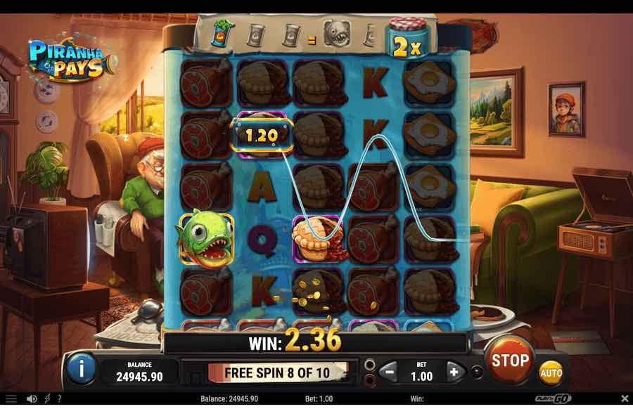 Piranha Pays Slot Free Spins Feature 