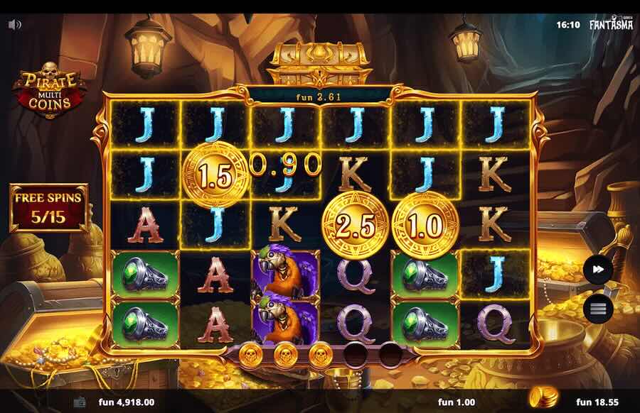 Pirate Multi Coins Slot Free Spins Feature 