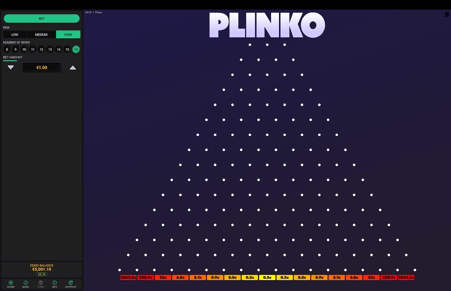 Hacksaw Gaming's Plinko