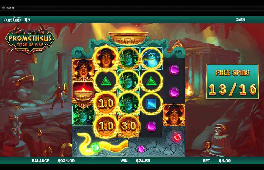 Prometheus Titan Of Fire Slot Free Spins Feature