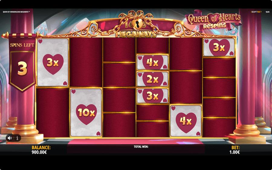 Win Big Multipliers In The Cash Respins Feature On Queen Of Wonderland Megaways Slot