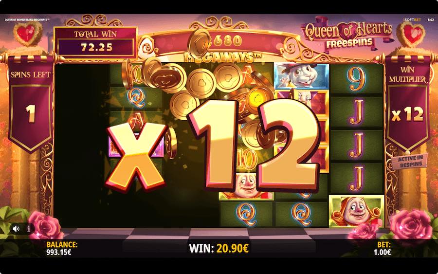 Play With An Unlimited Win Multiplier In The Free Spins Feature On Queen Of Wonderland Megaways Slot