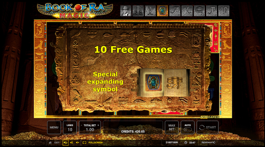 10 Free Spins Will Be Awarded For Triggering The Bonus Round On Book Of Ra Magic