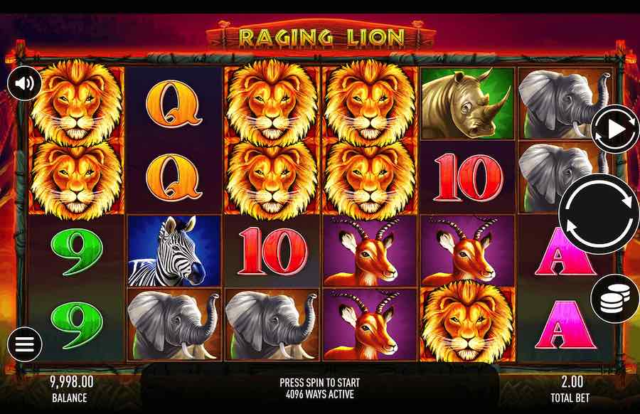 Play With 6 Reels, 4,096 Paylines, And Win Up To 5,000x Your Bet In Raging Lion Online Slot From Provider Gamebeat