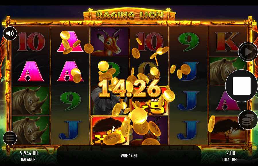 Land 3 Or More Scatter Symbols To Trigger The Free Spins Feature On Raging Lion Video Slot