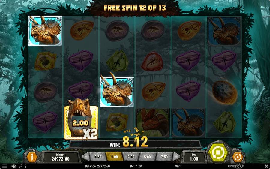 3 Or More Scatter Symbols Landing In View During The Base Game On Raging Rex Video Slot Will Trigger The Free Spins Feature