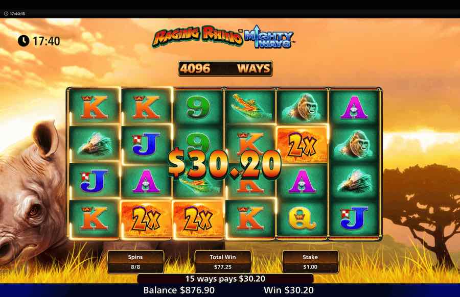 Raging Rhino Mighty Ways Slot Free Spins Feature