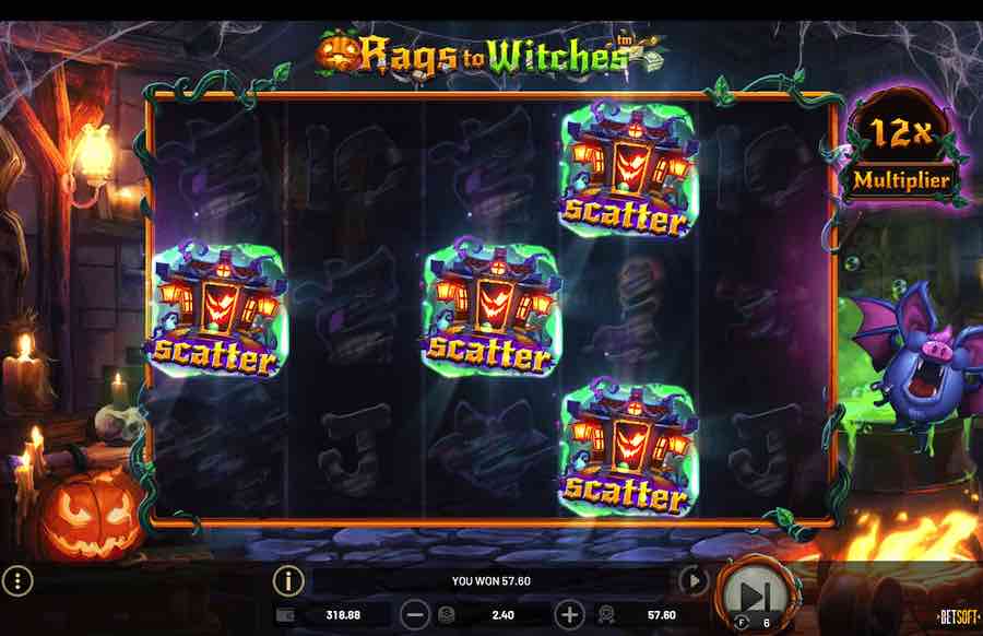 Land A Minimum Of Five Scatters Symbols To Trigger The Free Spins Feature On The Rags To Witches Video Slot