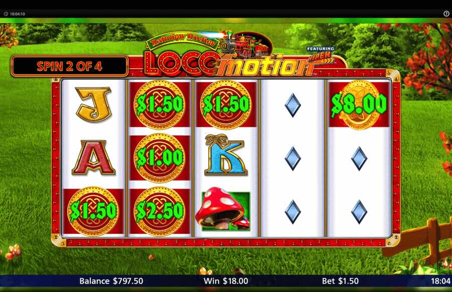 Rainbow Riches Locomotion Slot Bonus Feature 