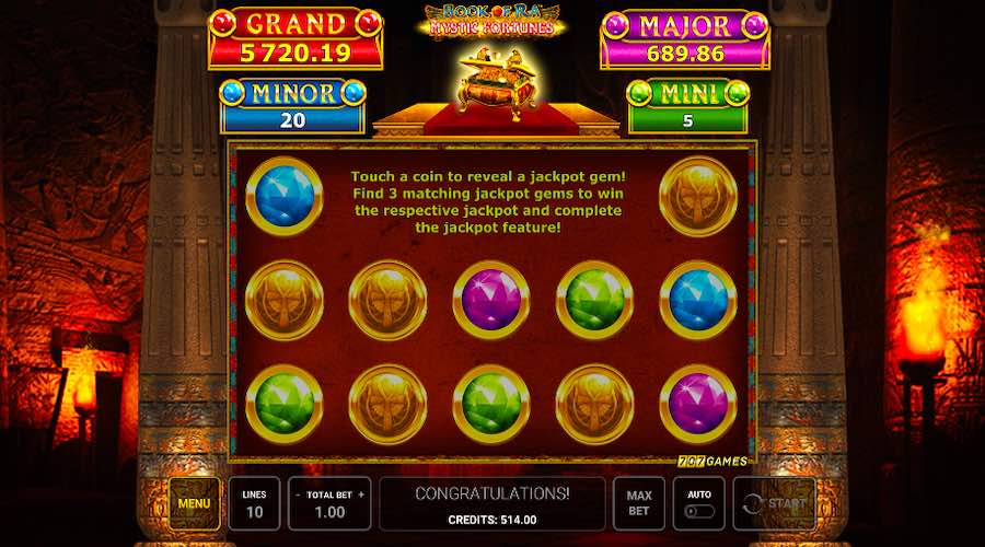 Trigger The Jackpot Feature On Book Of Ra Mystic Fortunes To Win One Of 4 Jackpots