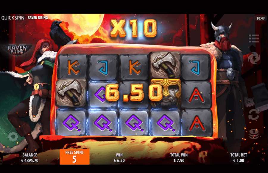 Landing 3 Or More Scatters Symbols In View Will Trigger The Free Spins Feature On Raven Rising Video Slot