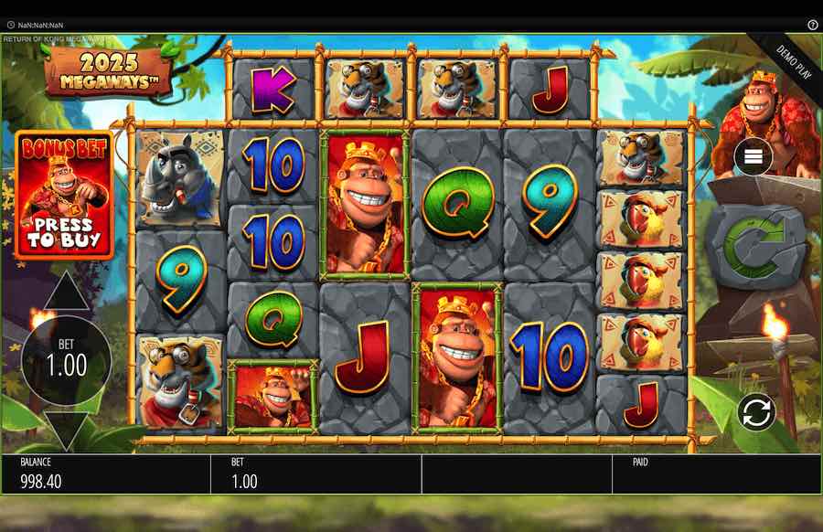 Return On Kong Megaways Slot Base Game