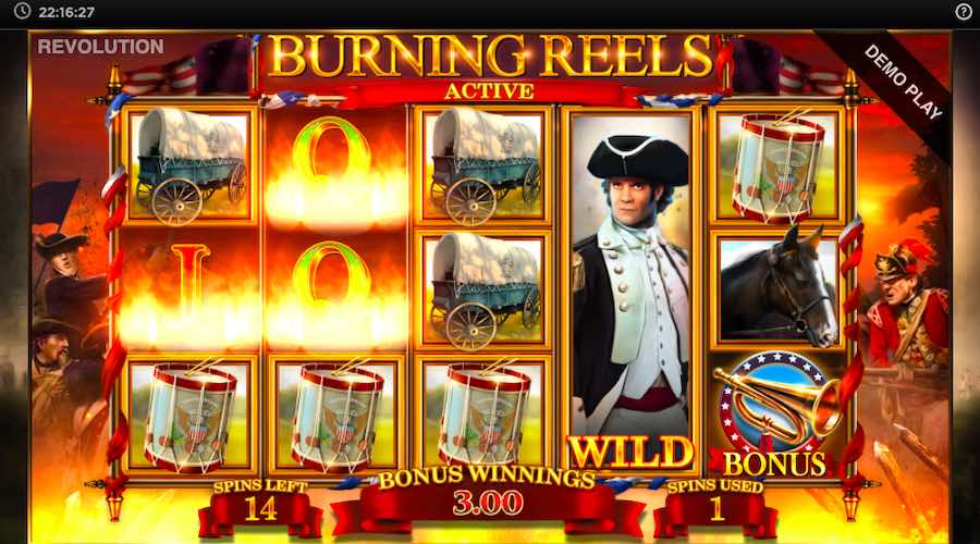 Burning Reels Will Eliminate All Royal Symbols During The Bonus On Revolution Patriots Fortune