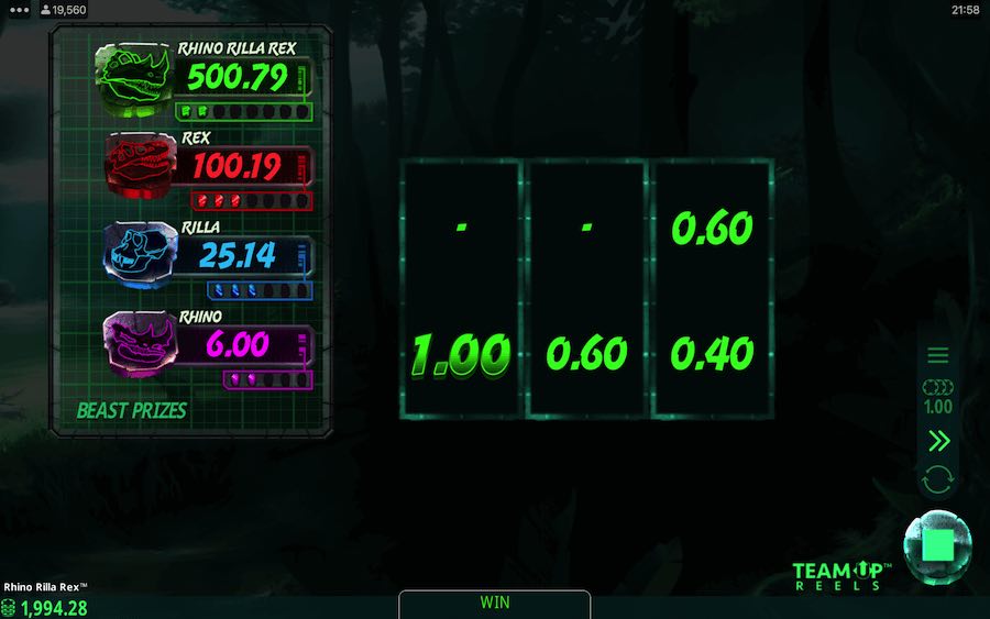 Land Full Stack Symbols During The Base Game To Trigger The Bonus Feature On Rhino Rilla Rex Video Slot