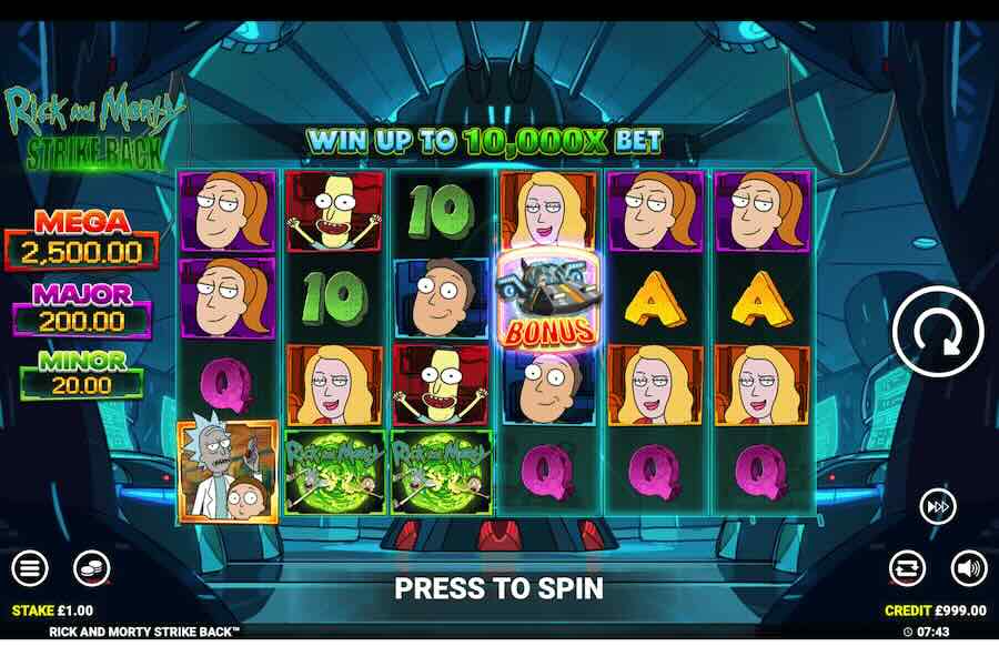 Rick And Morty Strike Back Slot Base Game 