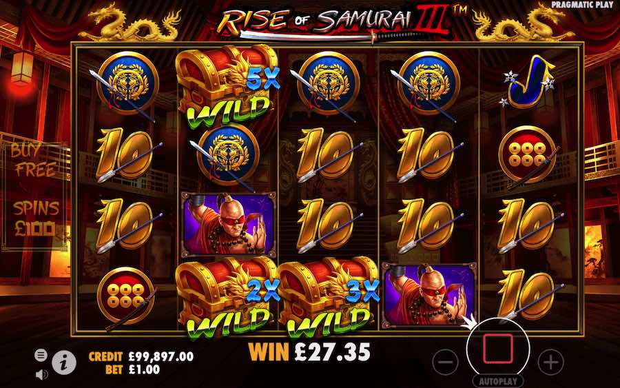 Play With Sticky Wilds During The Free Spins Feature On Rise Of Samurai 3 Video Slot