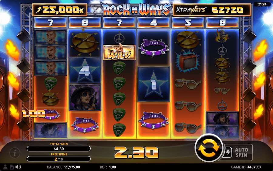 Land A Minimum Of 3 Scatters Symbols In View To Trigger The Free Spins Feature On Rock 'n' Ways Xtraways Video Slot