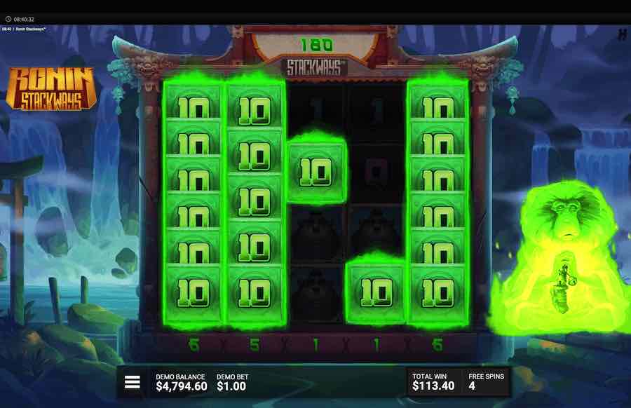 Ronin Stackways Free Spins Feature 