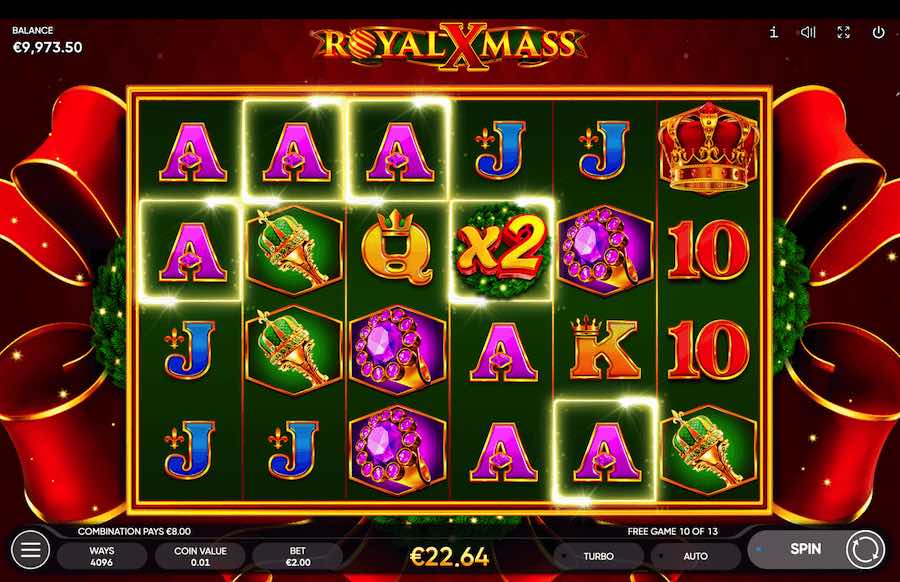 Land 3 Or More Scatters Symbols In View To Trigger The Free Spins Feature On Royal Xmass Video Slot