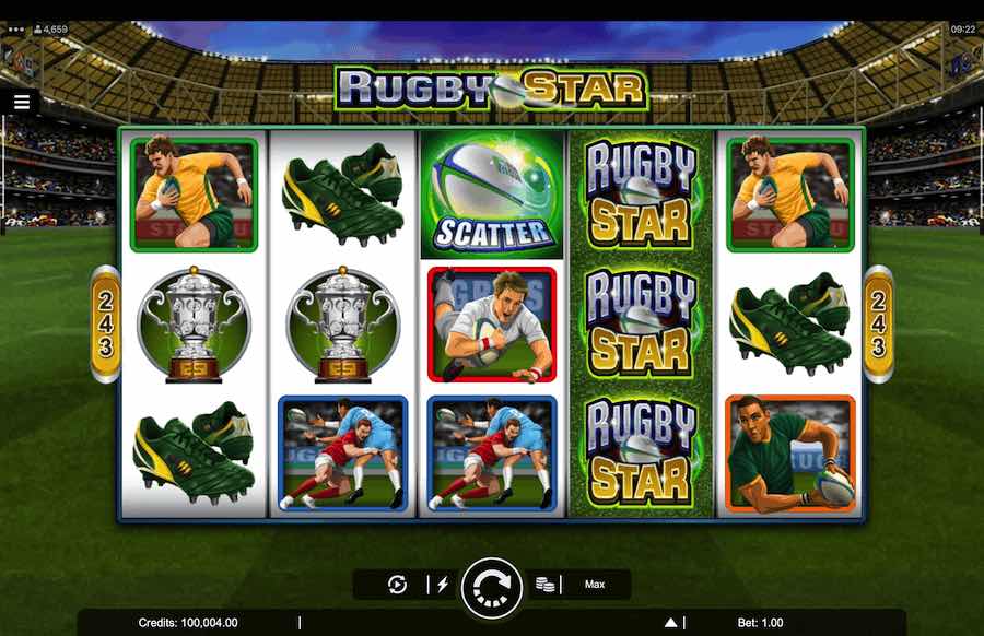 Win With 243 Paylines On The Rugby Star Online Slot From Provider Microgaming