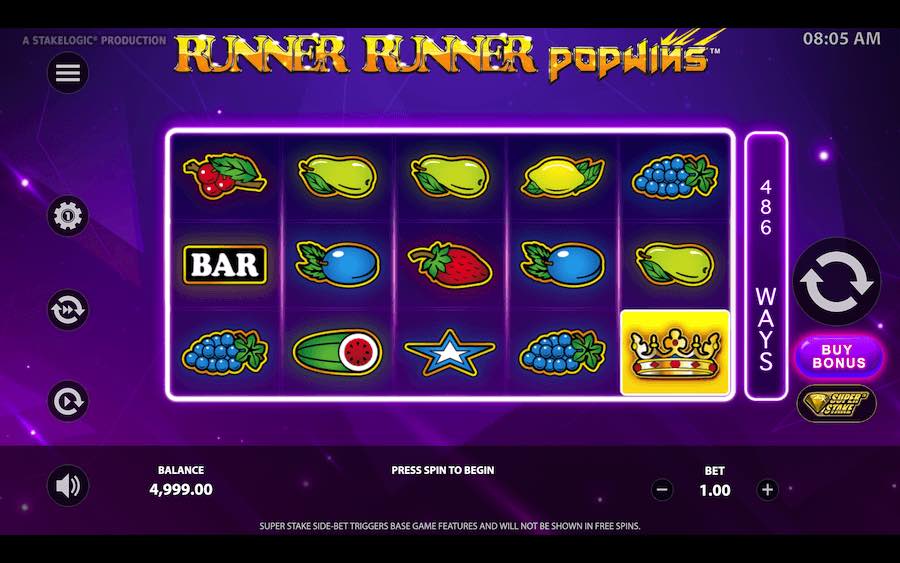 Play With 5 Reels, 118,098 Paylines, And Win Up To 10,000x Your Bet In Runner Runner Popwins Online Slot From Game Provider Stakelogic