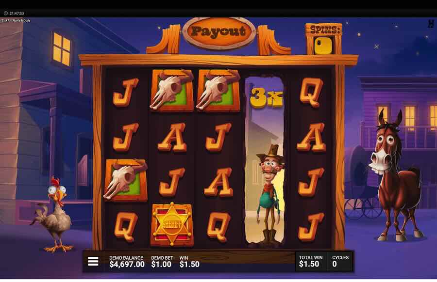 Rusty & Curly Slot Free Spins Feature