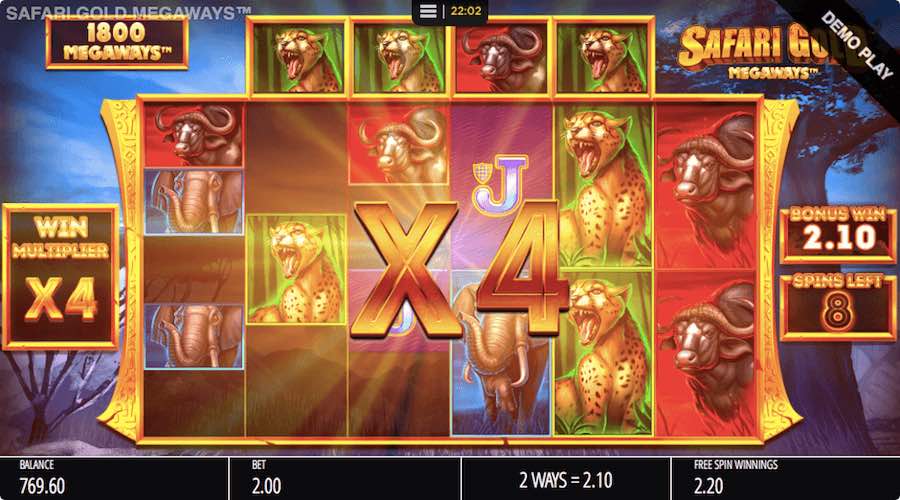 An Unlimited Win Multiplier Will Be In Play During The Free Spin Feature On Safari Gold Megaways Slot