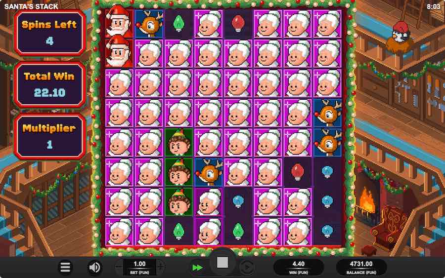 Create Huge Blocks Of Mystery Symbols When Playing The Free Spins Feature On Santa's Stack Slot From Relax Gaming