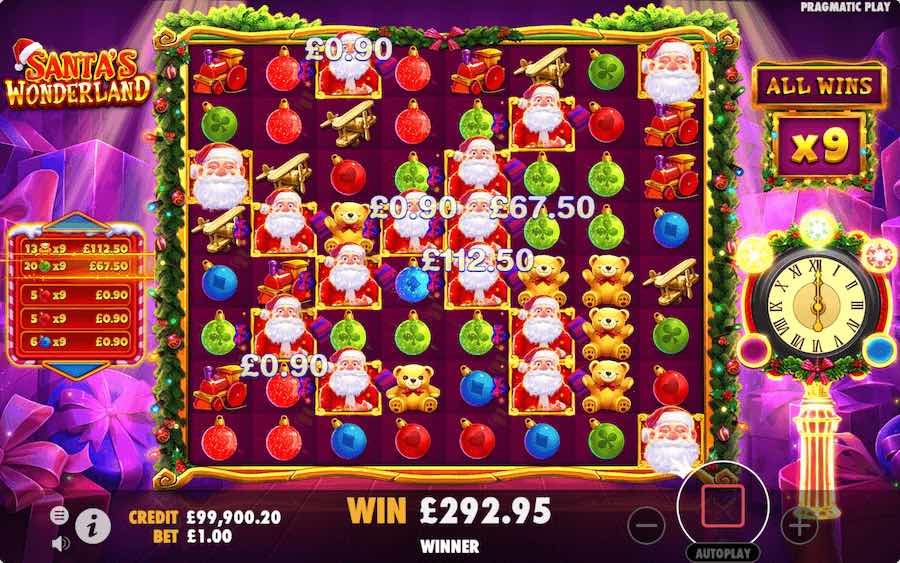 Collect 140 Symbols In The Base Game From One Series Of Spins To Trigger The Free Spins Feature On Santa's Wonderland Slot